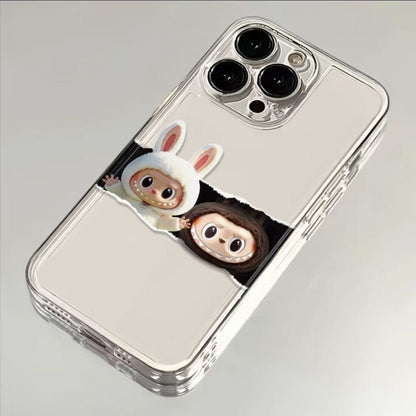 Minimalist Apple 16 Labubu Phone Case iPhone 13/14/15 Pro Max Full Coverage 12/11 Space XR/XS