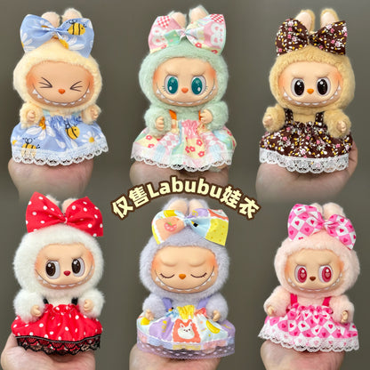 Applicable Only for Clothes Labubu Doll Clothes 123 Generation Labubu Clothes 17cm Pendant Plush Doll Set Dress