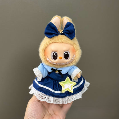 Applicable Only for Clothes Labubu Doll Clothes 123 Generation Labubu Clothes 17cm Pendant Plush Doll Set Dress