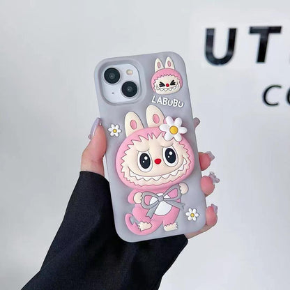 New Cute Labubu iPhone 16 Apple 17 Airbag Stand Silicone 15ca Cross-Border Trendy Brand 11 Phone Case