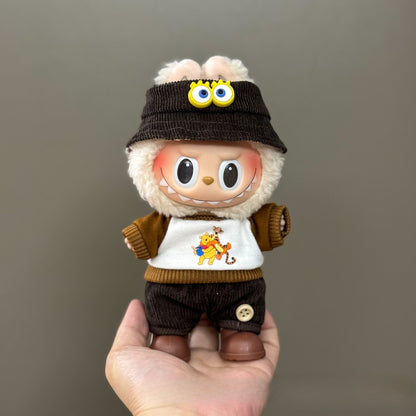 Applicable Only for Clothes Labubu Doll Clothes 123 Generation Labubu Clothes 17cm Pendant Plush Doll Set Dress