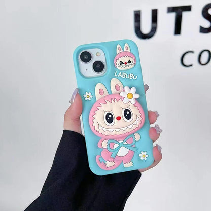 New Cute Labubu iPhone 16 Apple 17 Airbag Stand Silicone 15ca Cross-Border Trendy Brand 11 Phone Case