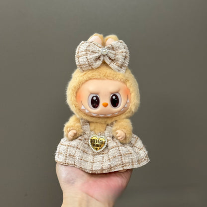 Applicable Only for Clothes Labubu Doll Clothes 123 Generation Labubu Clothes 17cm Pendant Plush Doll Set Dress